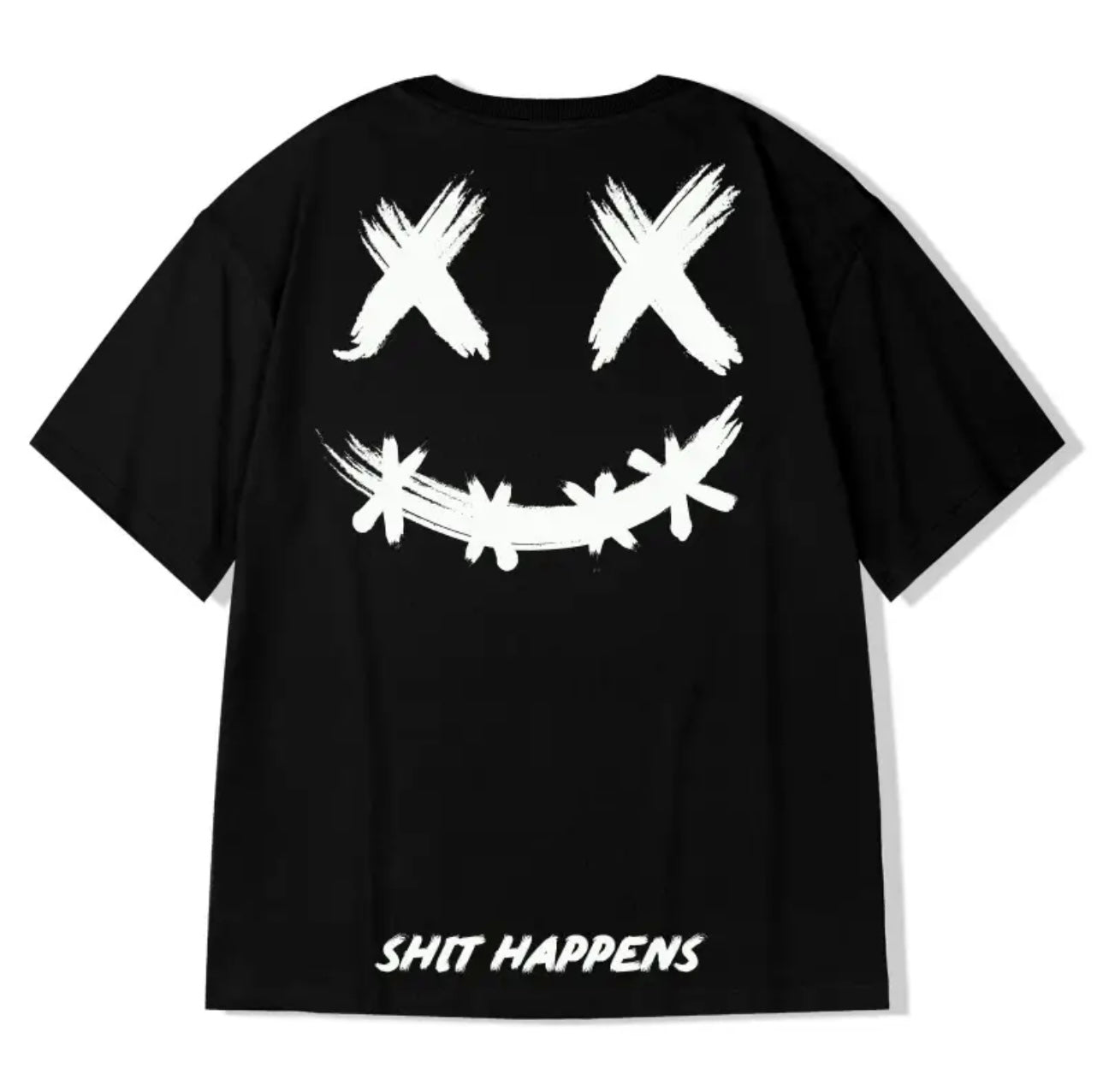URBAN Style Oversized Hip Hop T Shirt for Men - SHIT HAPPENS