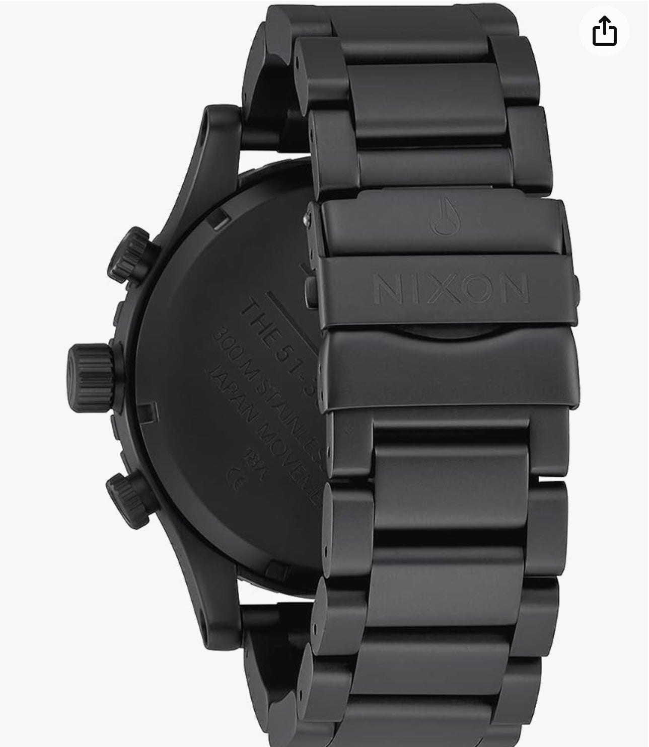 Nixon 51-30 Chrono. ALL MATTE BLACK / BLACK. Water Resistant Men’s Watch (XL 51mm Watch Face/ 25mm Stainless Steel Band)