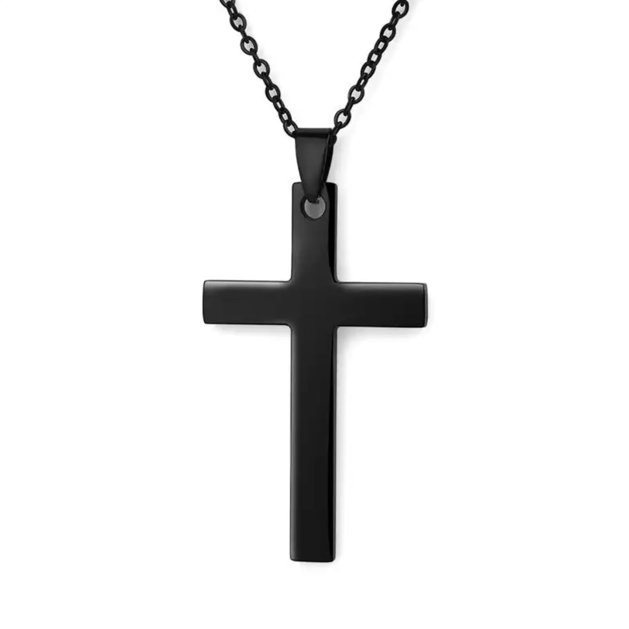 Cross Pendants With Chain for Men & Woman - colours Gold,Silver,Black