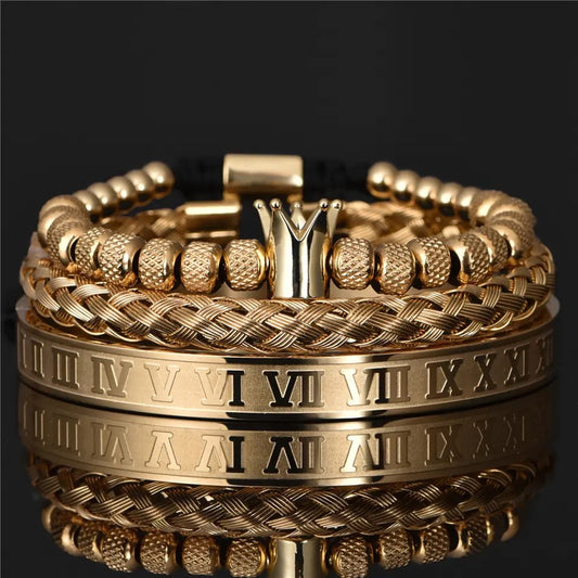 Roman Royal Crown Charm Bracelet for Men & Woman - Adjustable