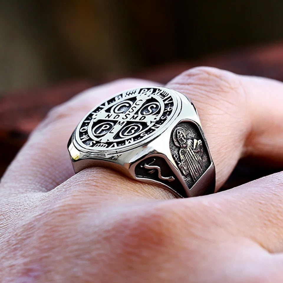 Religious Signet Ring for Men - Stainless Steel