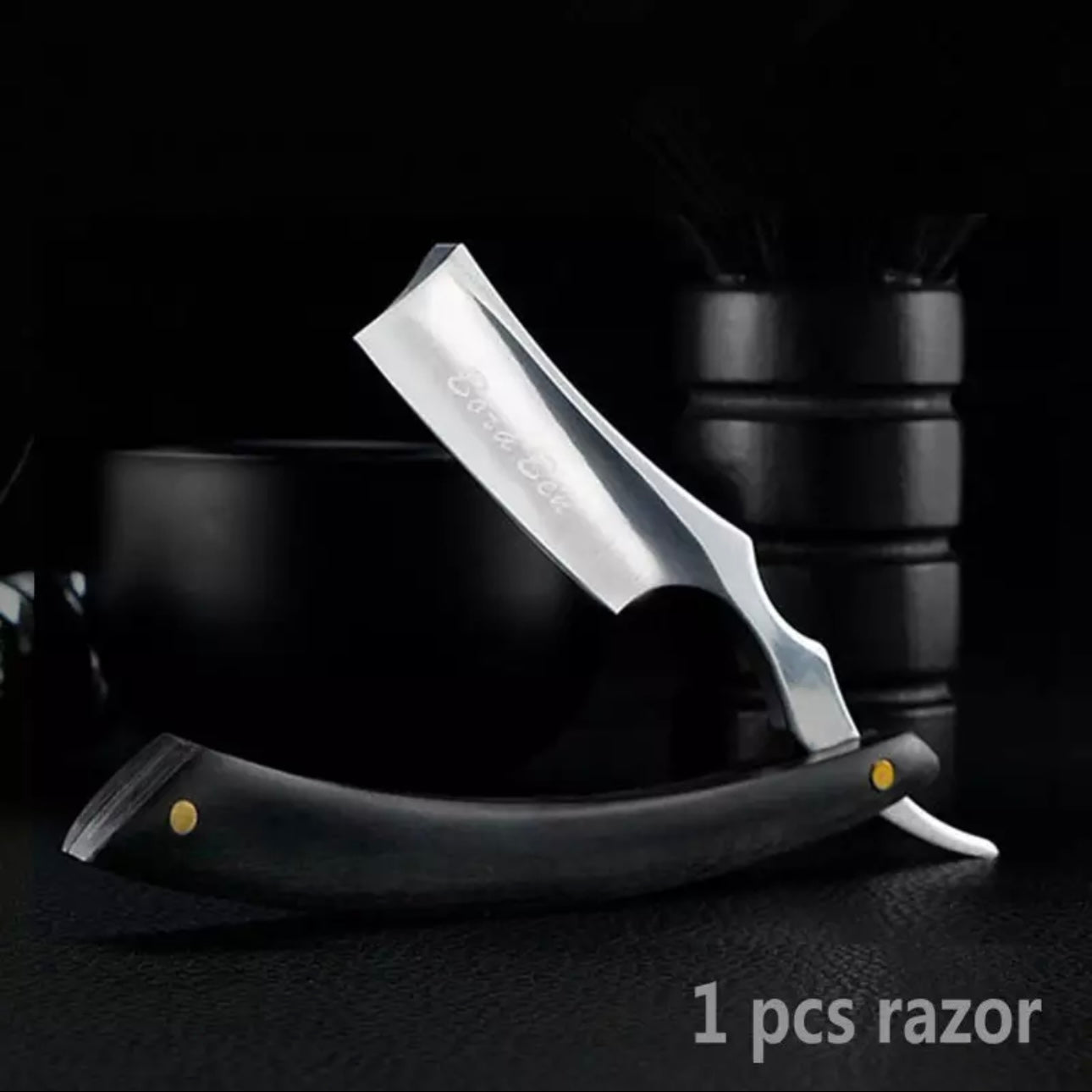 Straight Edge Razor - Stainless Steel/Wooden Handle