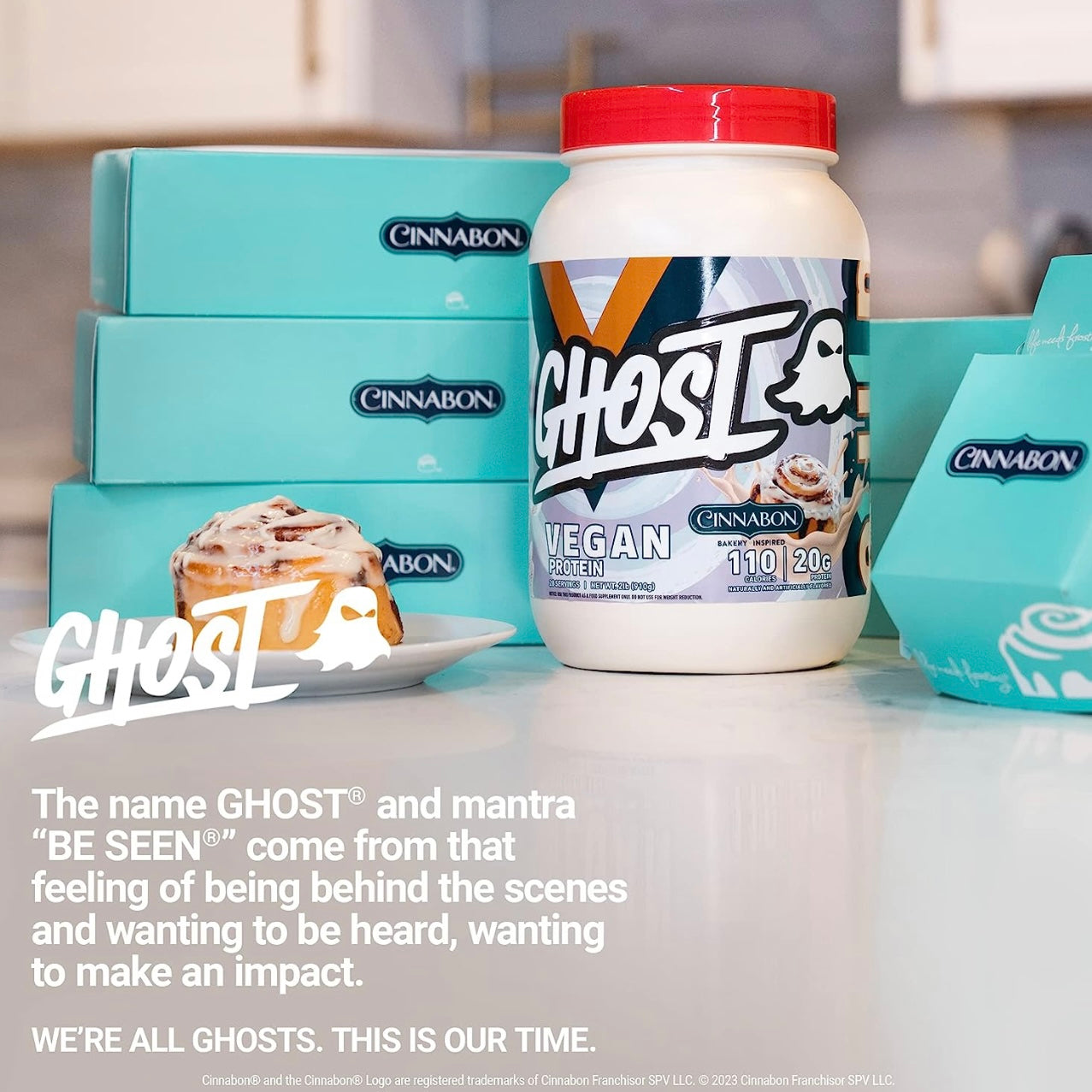 Ghost Vegan Protein Powder - Cinnabon 2lb