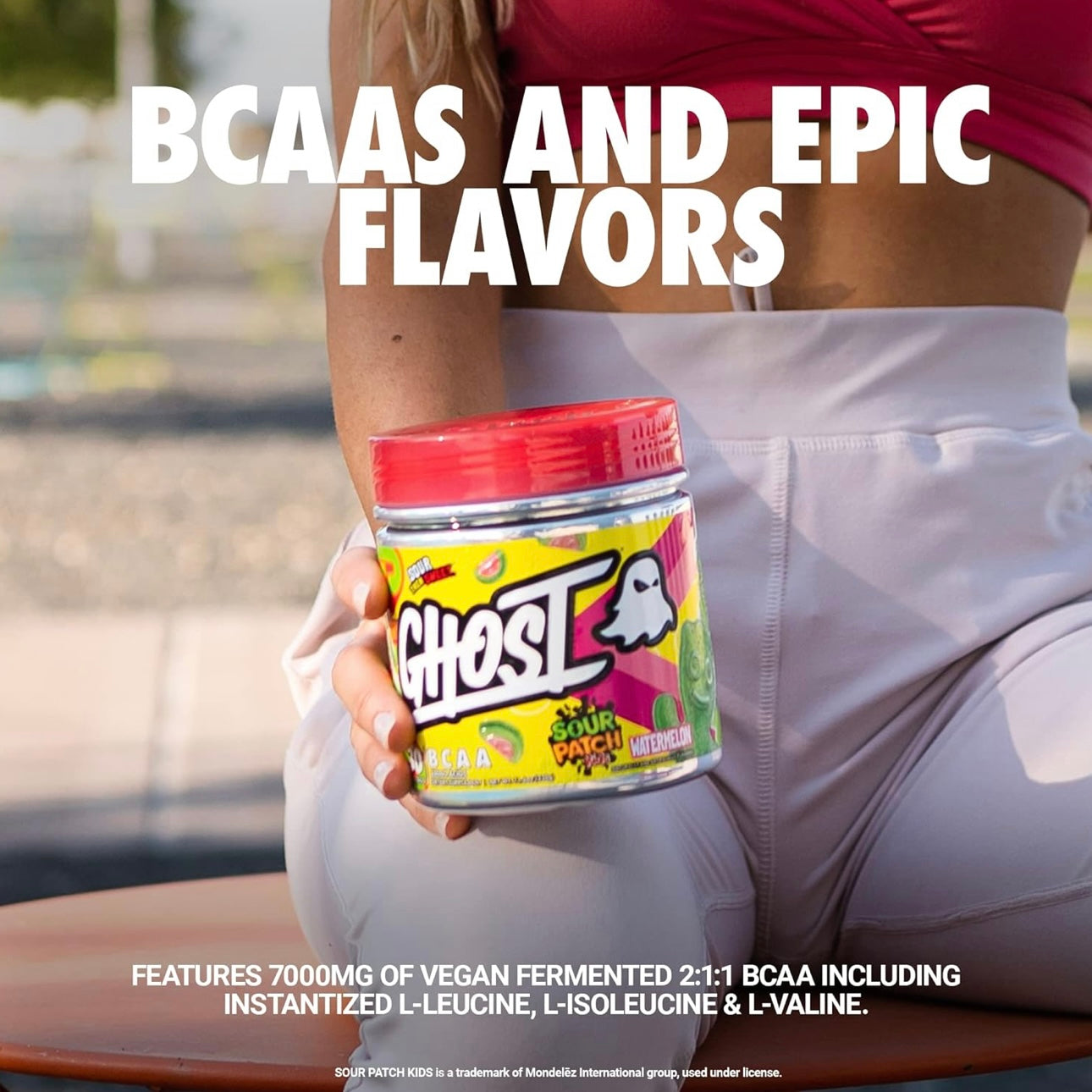 GHOST BCAA Powder Amino Acids Supplement, Sour Patch Kids Blue Raspberry - 30 Servings