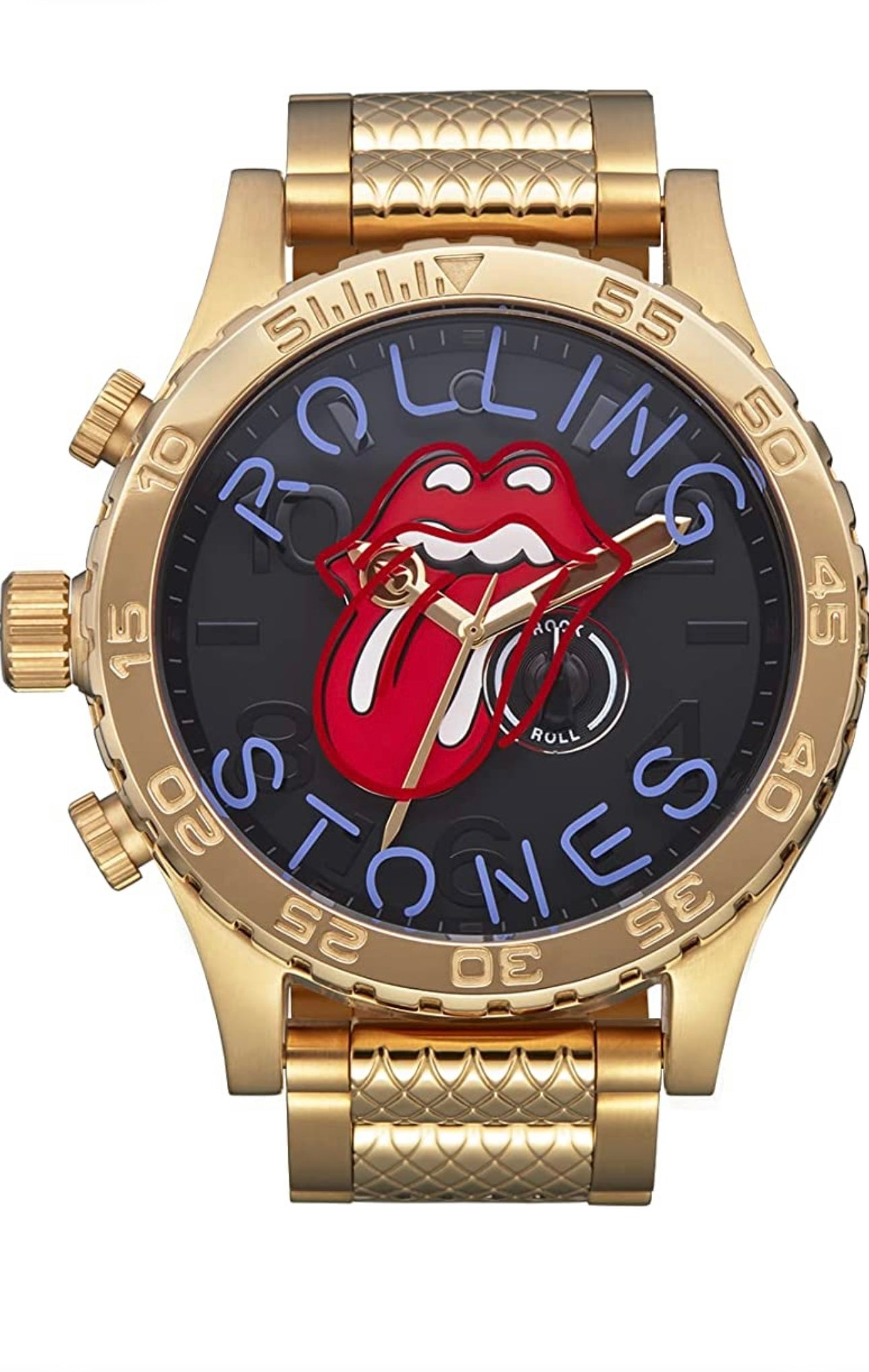 Nixon x Rolling Stones 51-30 A1355-300m Water Resistant Mens Analogue Fashion Watch (51mm Watch Face, 25mm Stainless Steel Band)